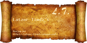 Latzer Timót névjegykártya